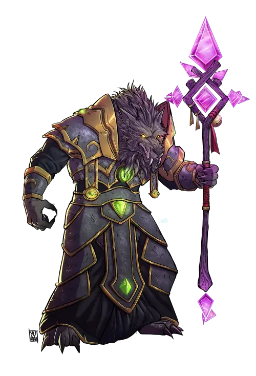 Fantasy Character with Magic Staff