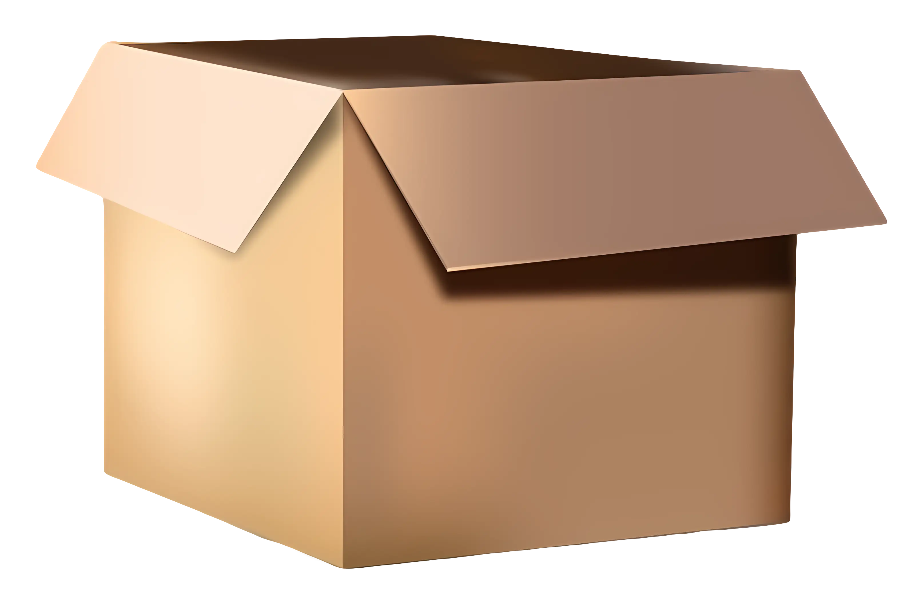 Open Brown Cardboard Box for Storage