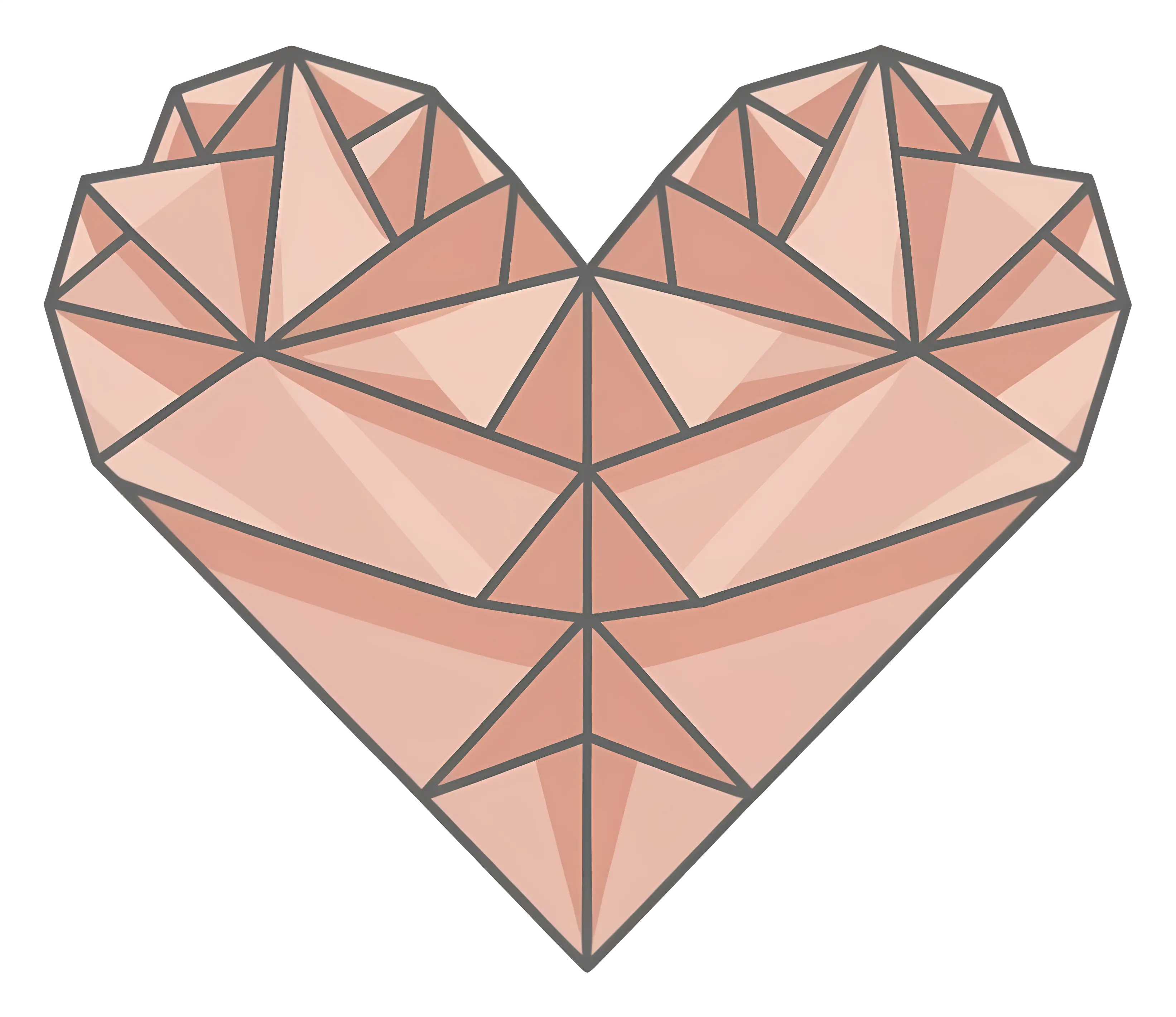 Abstract Geometric Heart Illustration