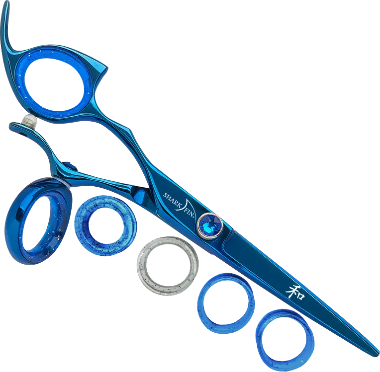 Blue Scissors with Rings Design