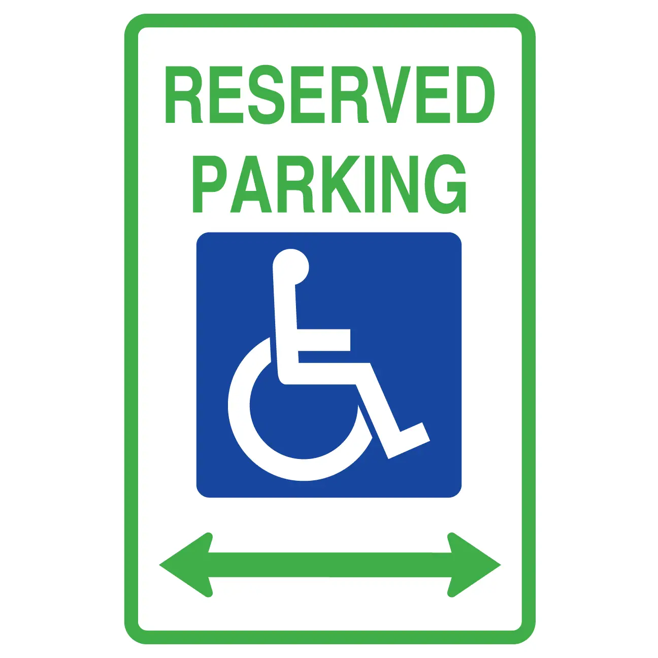 Reserved Parking Sign with Accessibility Symbol