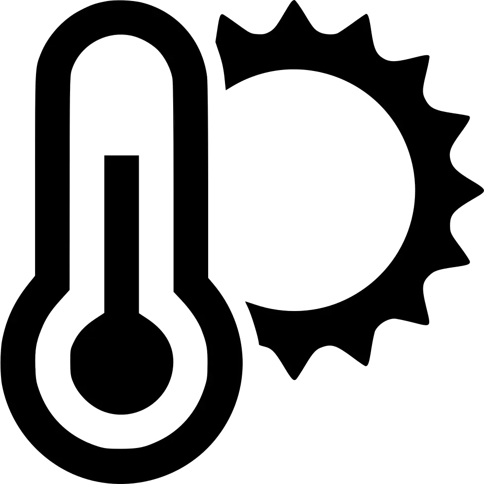 Thermometer and Sun Weather Symbol
