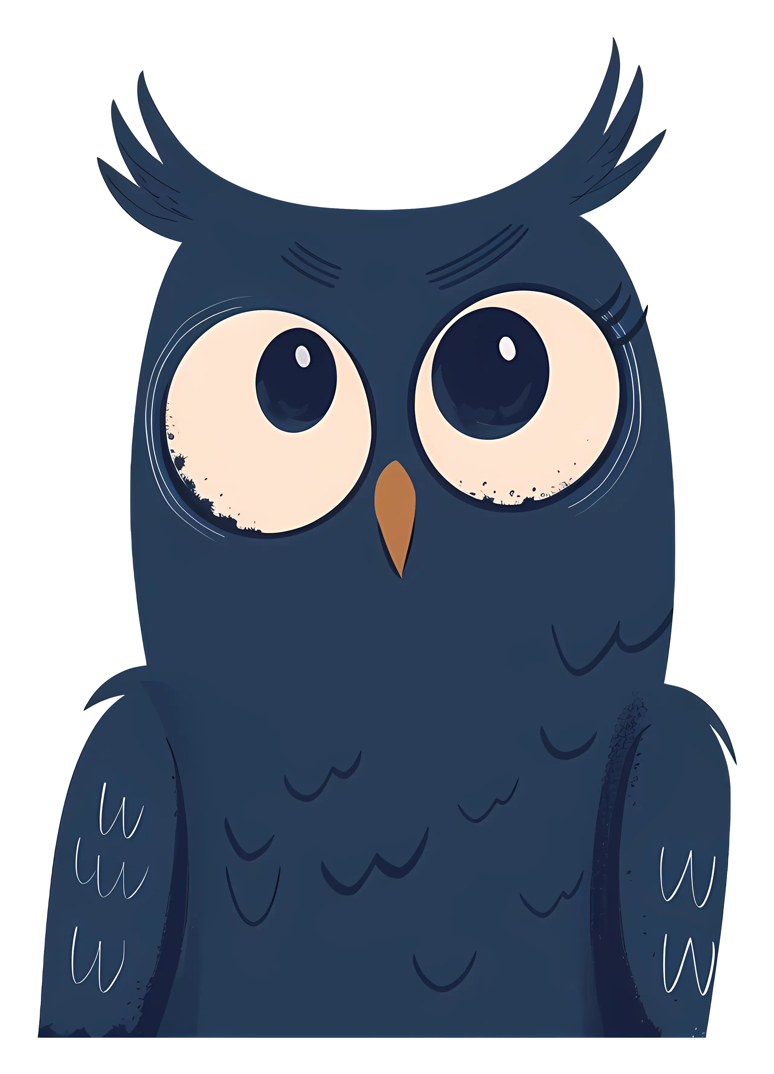 Blue Owl with Big Eyes