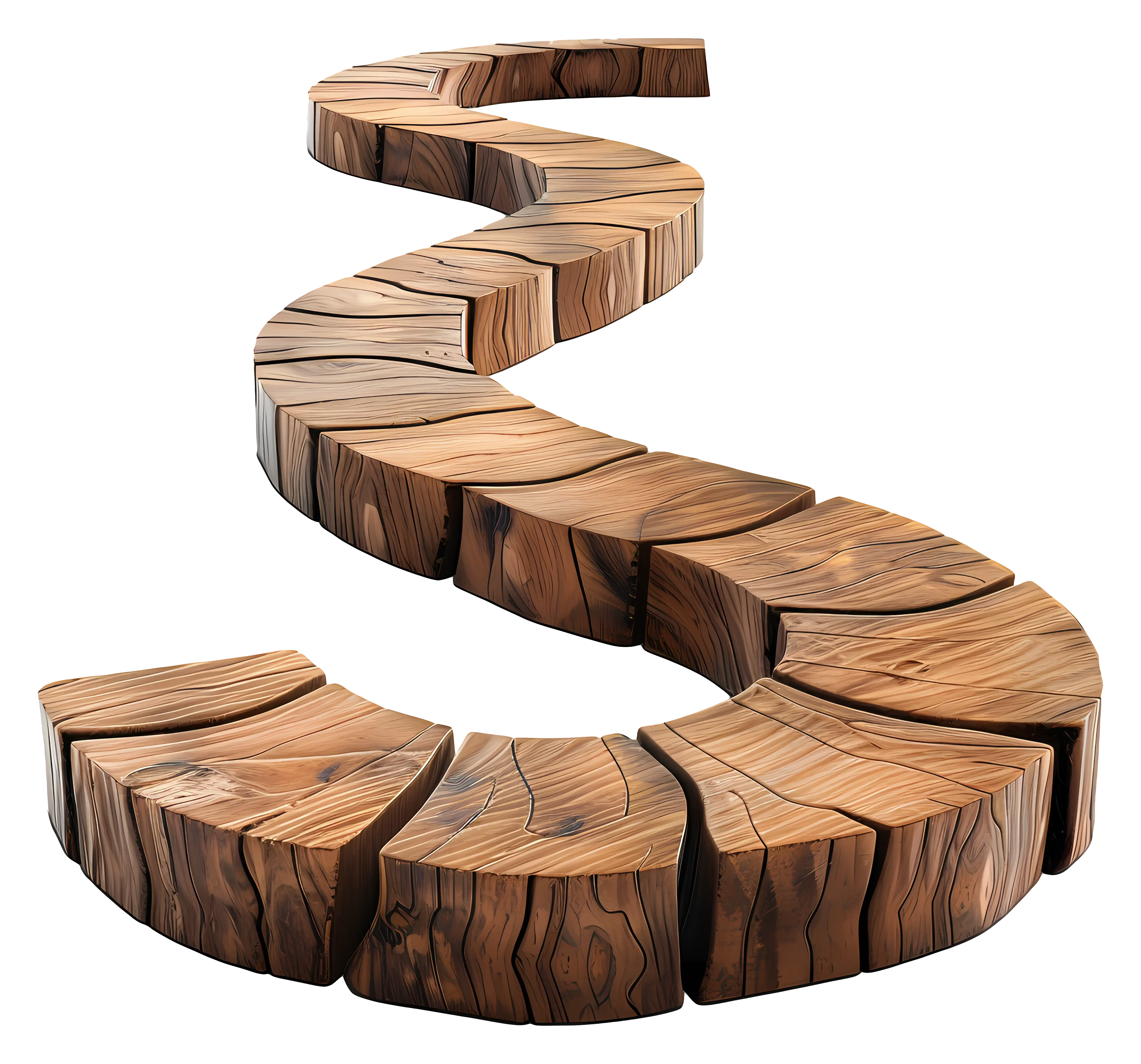 Curved Wooden Path