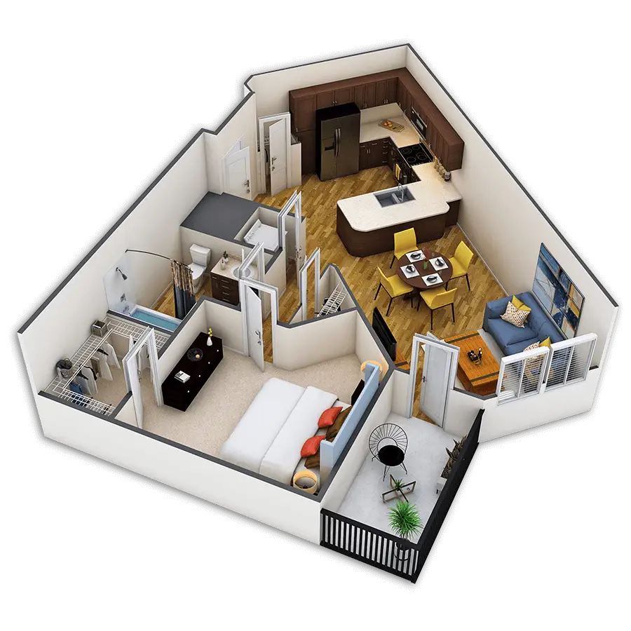 3D Floor Plan Layout for House Design