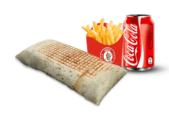 Burrito Meal with Fries and Soda