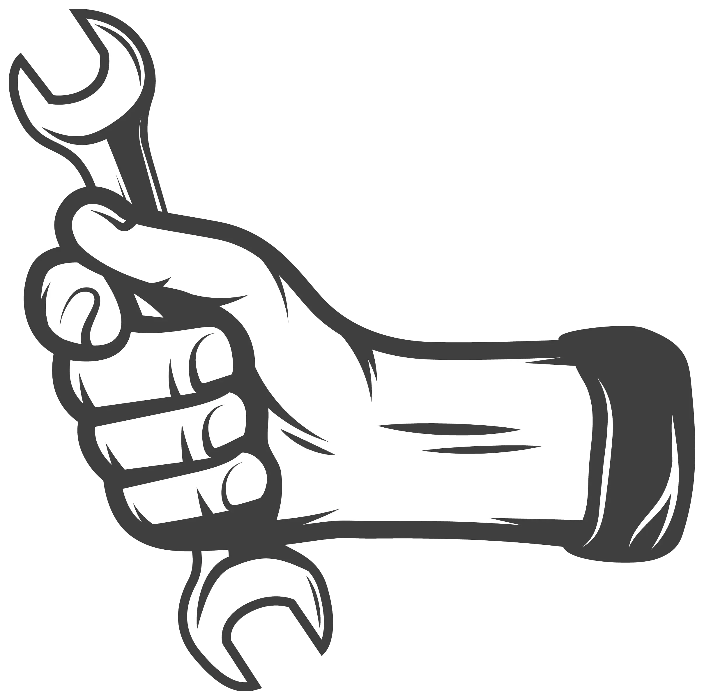 Hand Holding a Wrench Illustration