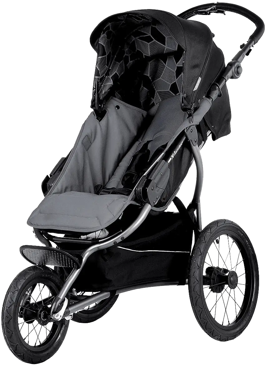 Black Baby Stroller with Three Wheels