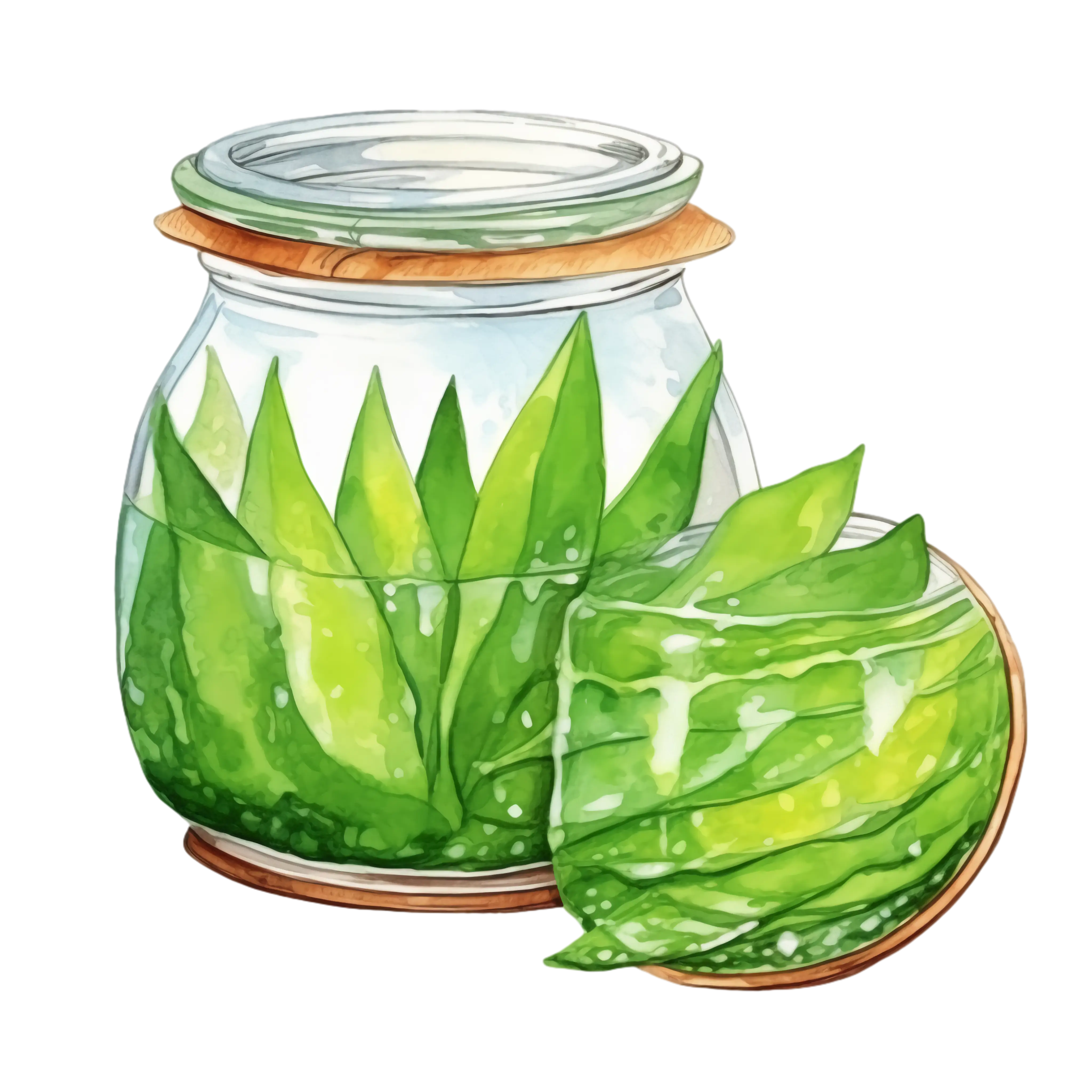 Aloe Vera Jar Illustration in Art Style