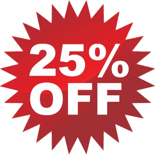 Red 25% Off Promotion Sign