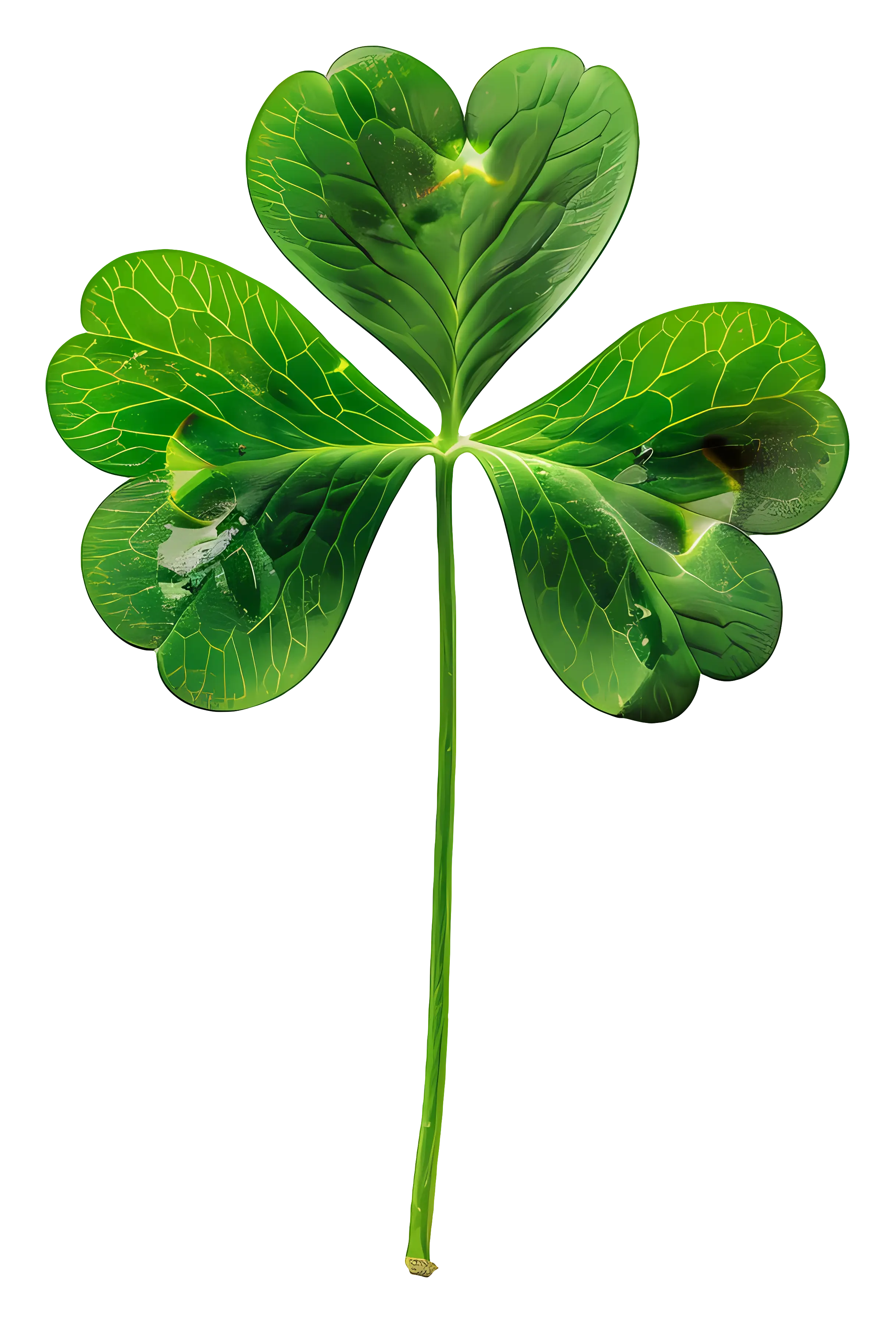 Vibrant Four-Leaf Clover Illustration