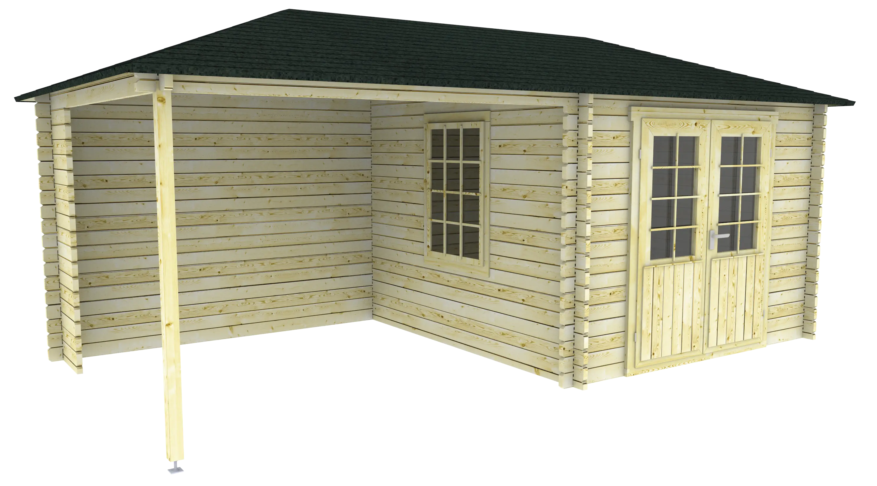 Cozy Wooden Cabin with Roof Extension
