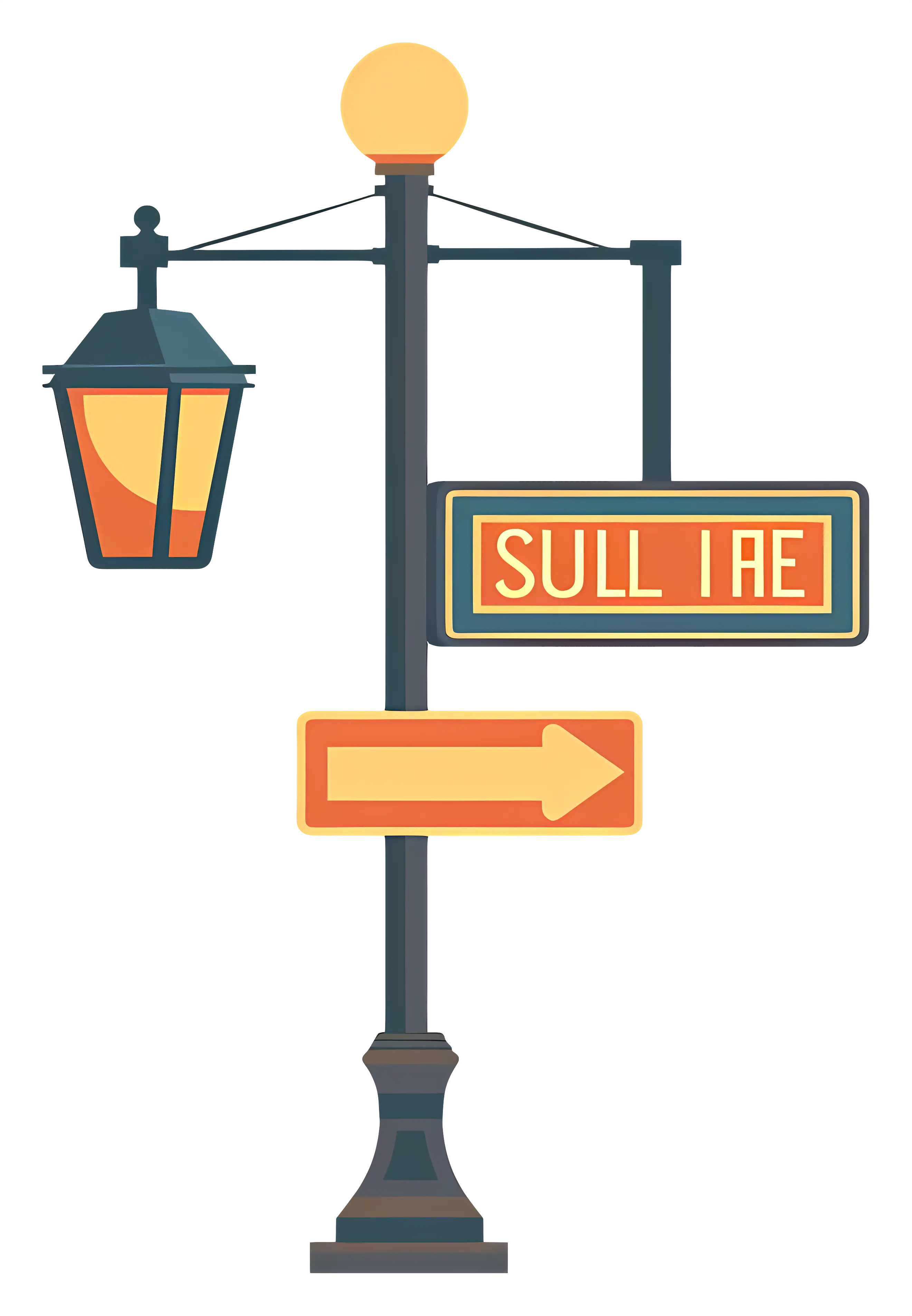 Street Lamp with Sign