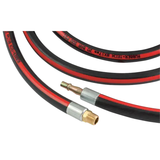Black and Red Hoses for Workshop Equipment