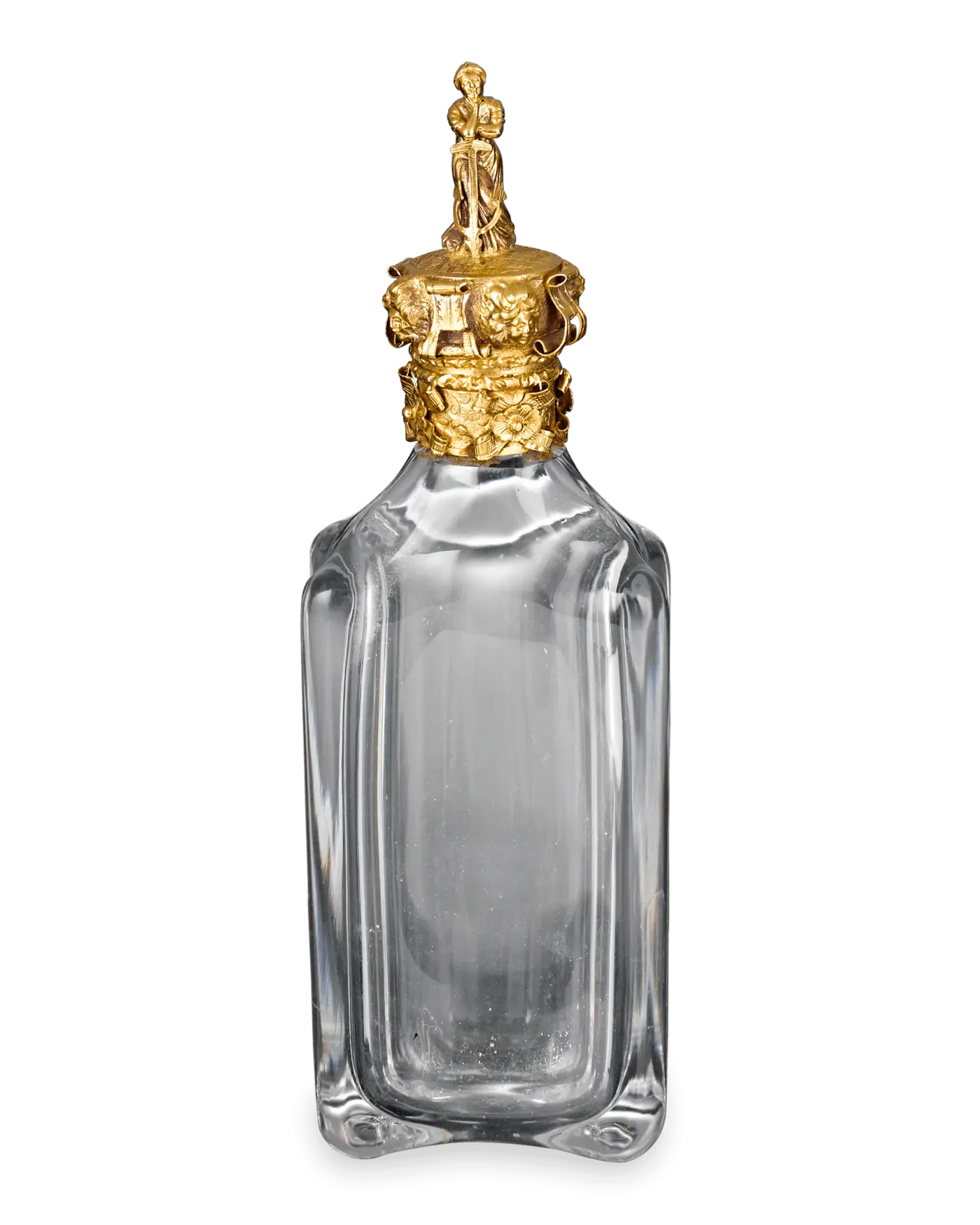 Elegant Glass Perfume Bottle with Gold Cap
