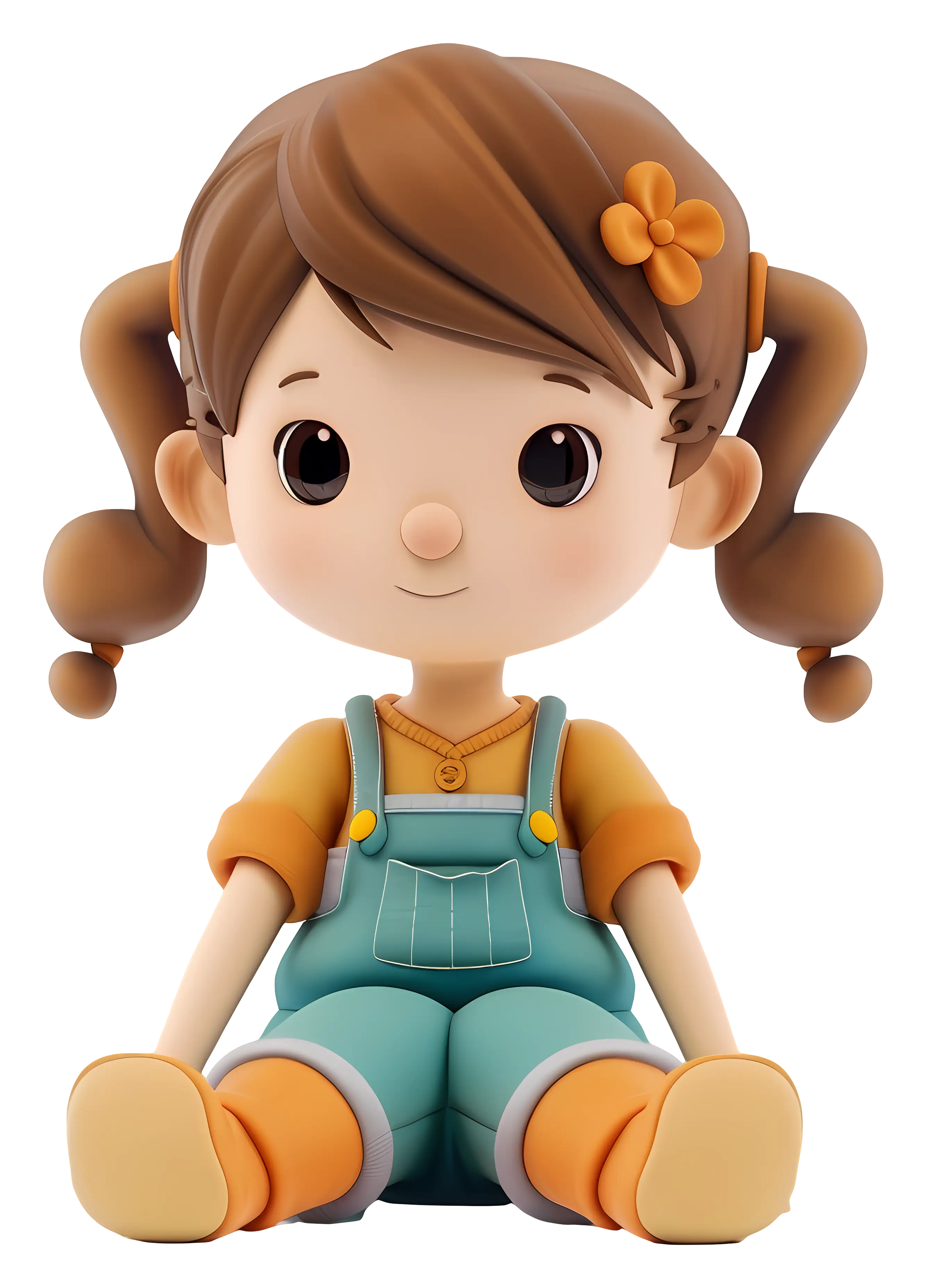 Cute Doll with Pigtails