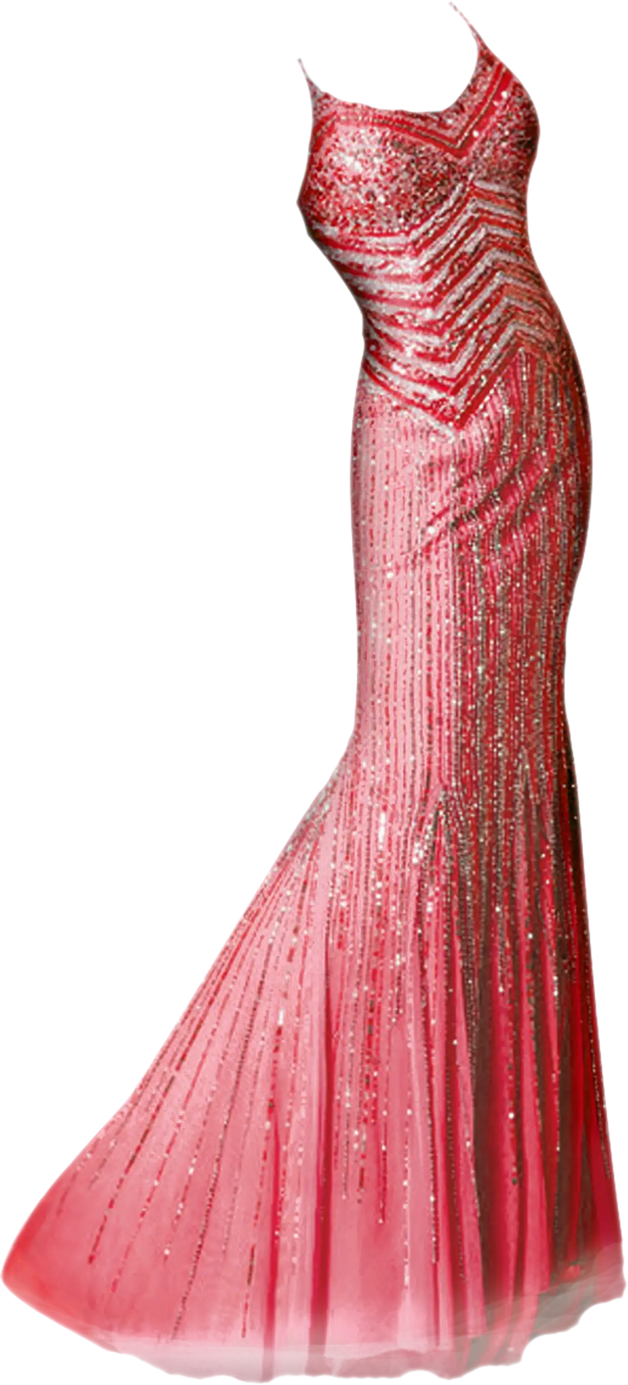 Elegant Pink Evening Gown with Sparkles