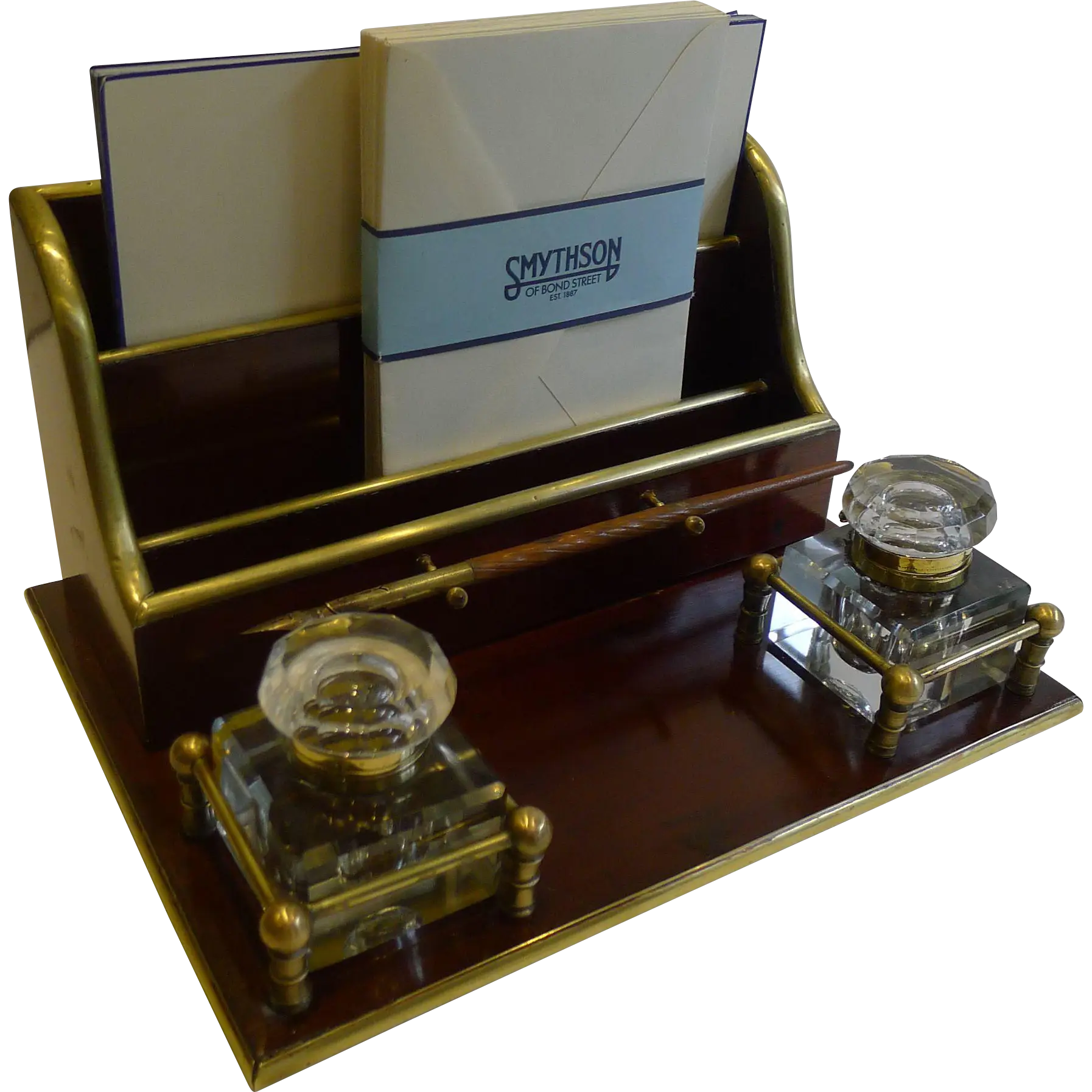 Vintage Desk Organizer with Letters and Ink