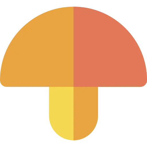 Cartoon-Style Orange and Yellow Mushroom