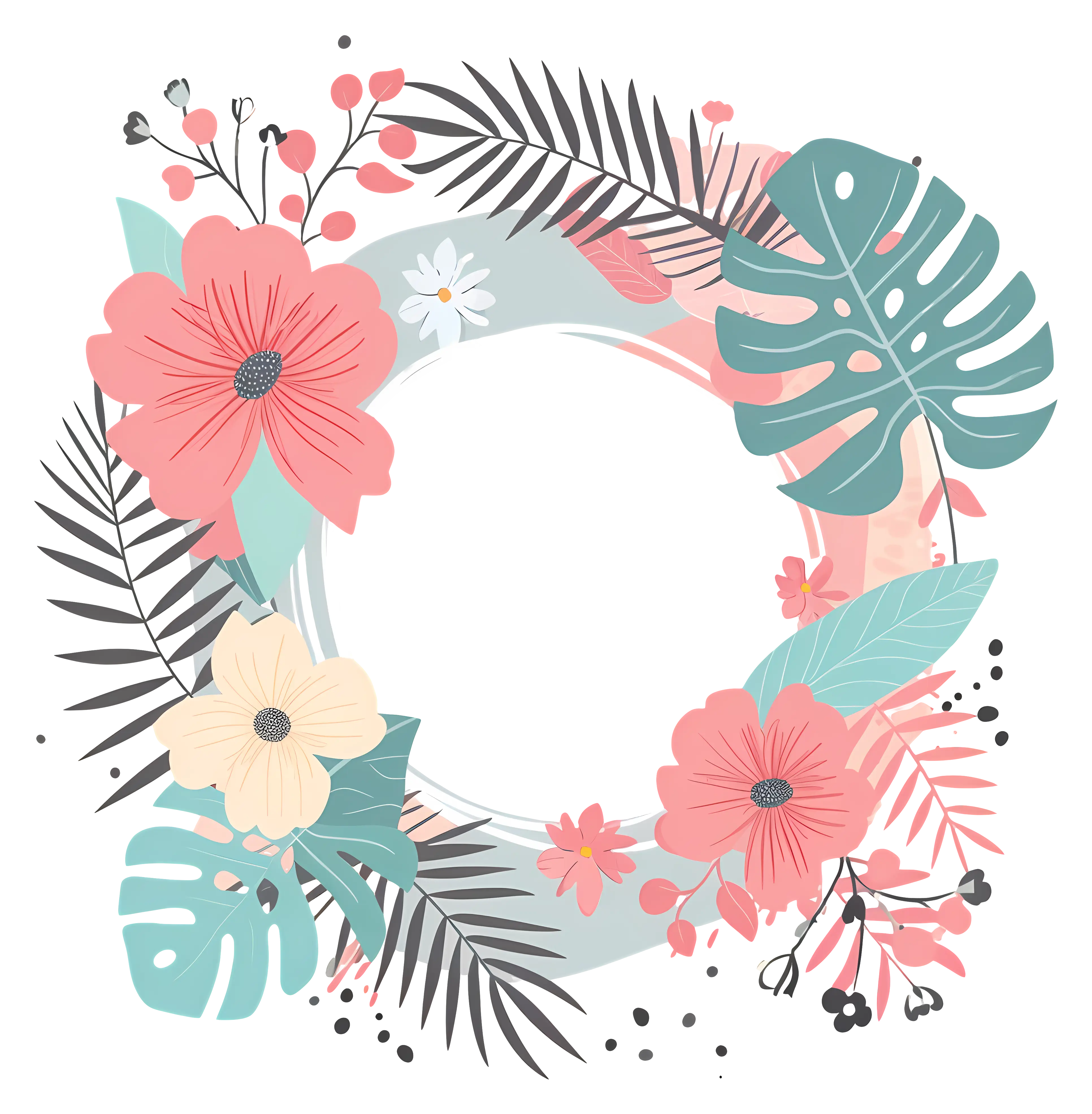 Pastel Floral Wreath Decoration