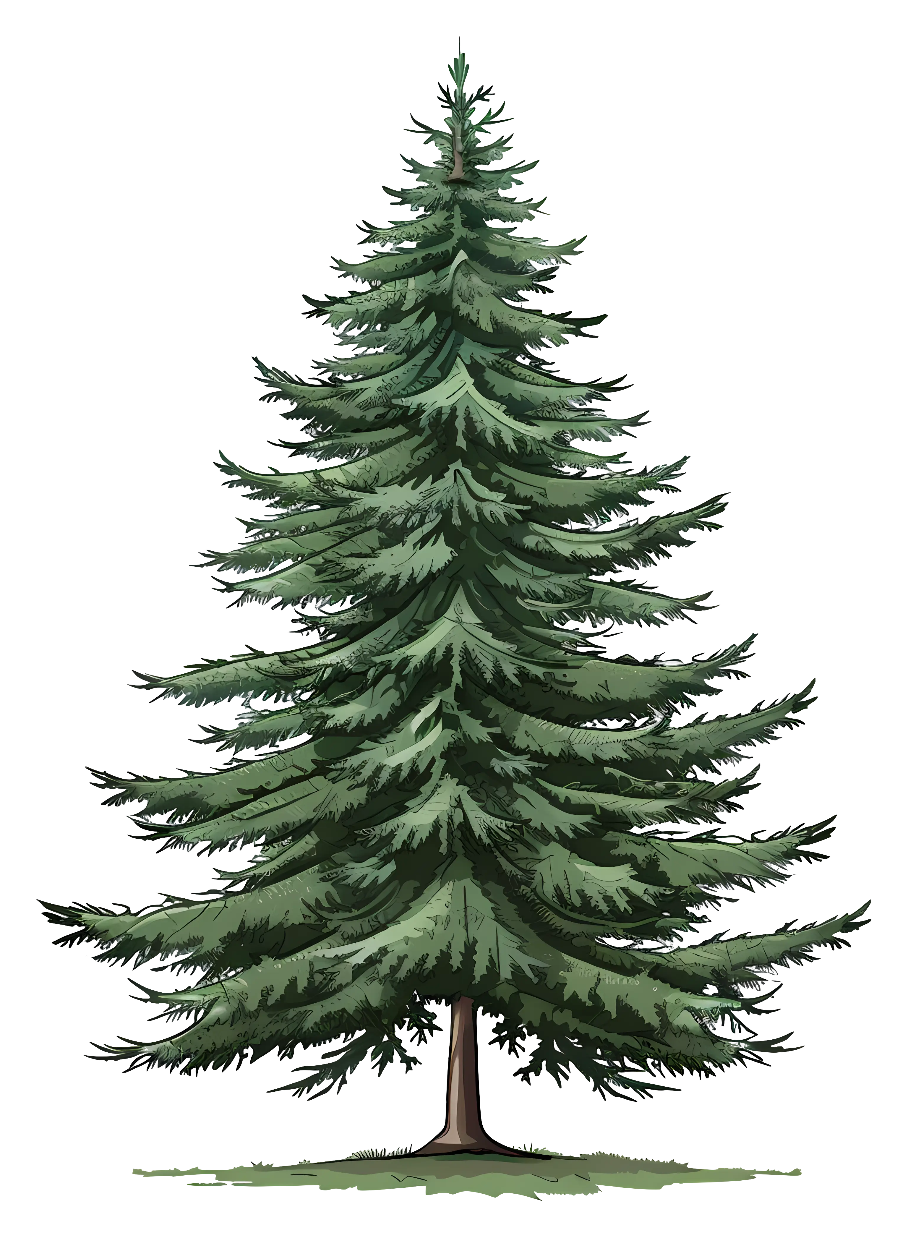 Realistic Pine Tree Illustration for Nature Themes
