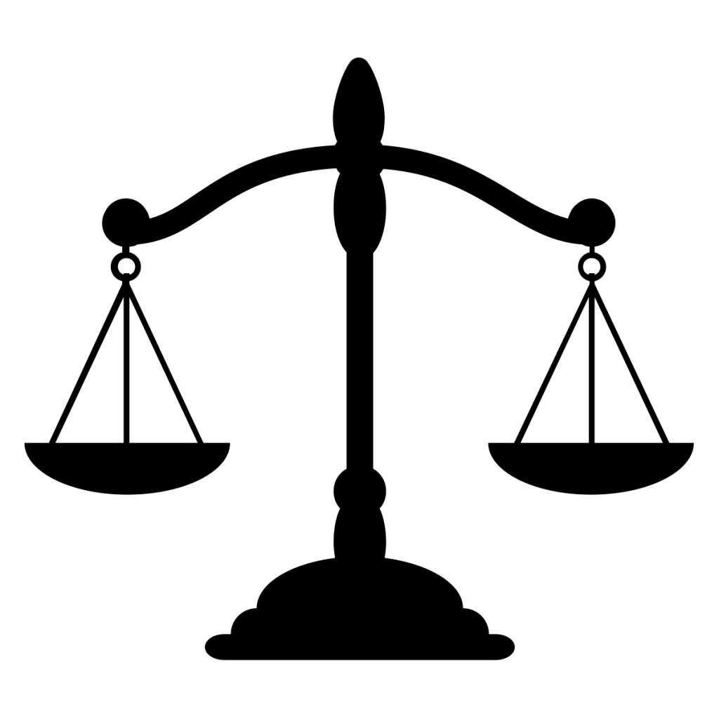 Silhouette of Justice Scale for Law Symbolism