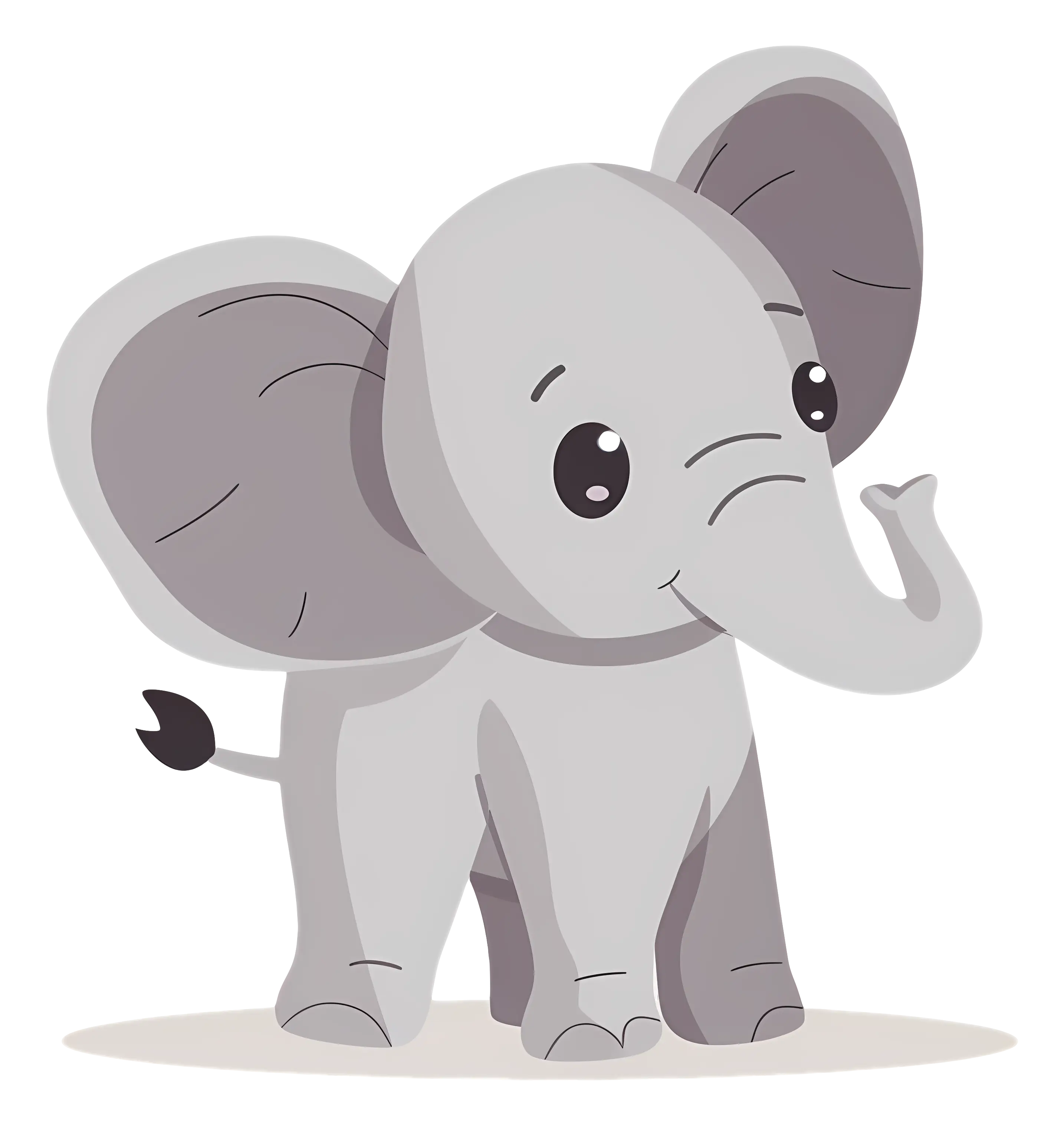 Adorable Baby Elephant Cartoon Illustration