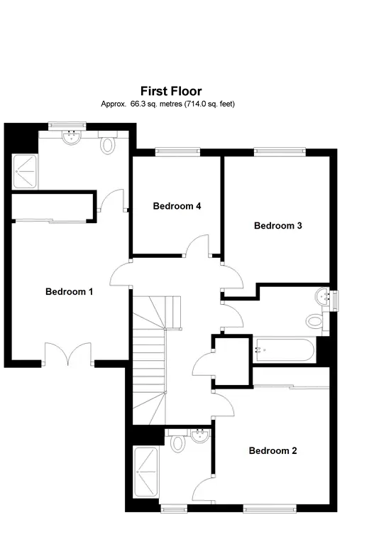 Black and White Residential Floor Plan Blueprint