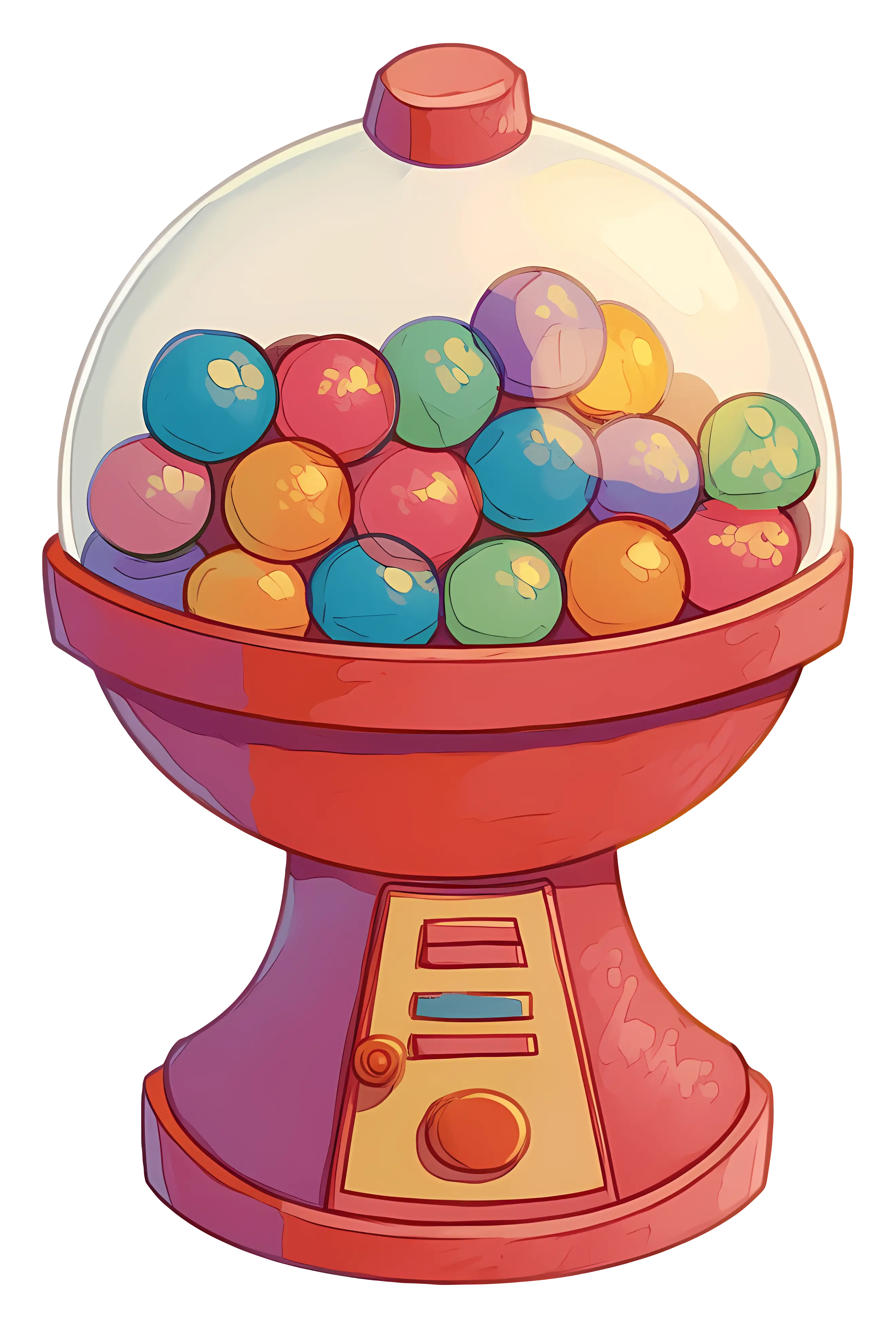 Colorful Gumball Machine with Pastel Balls