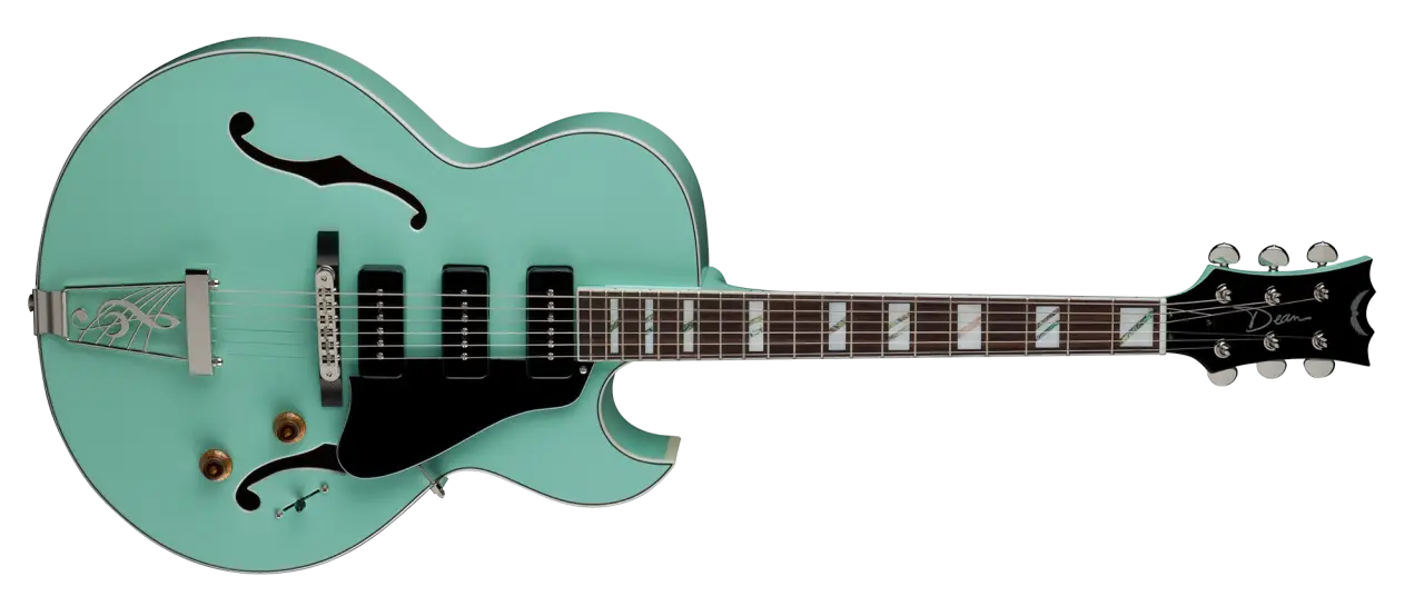 Mint Green Hollow Body Guitar