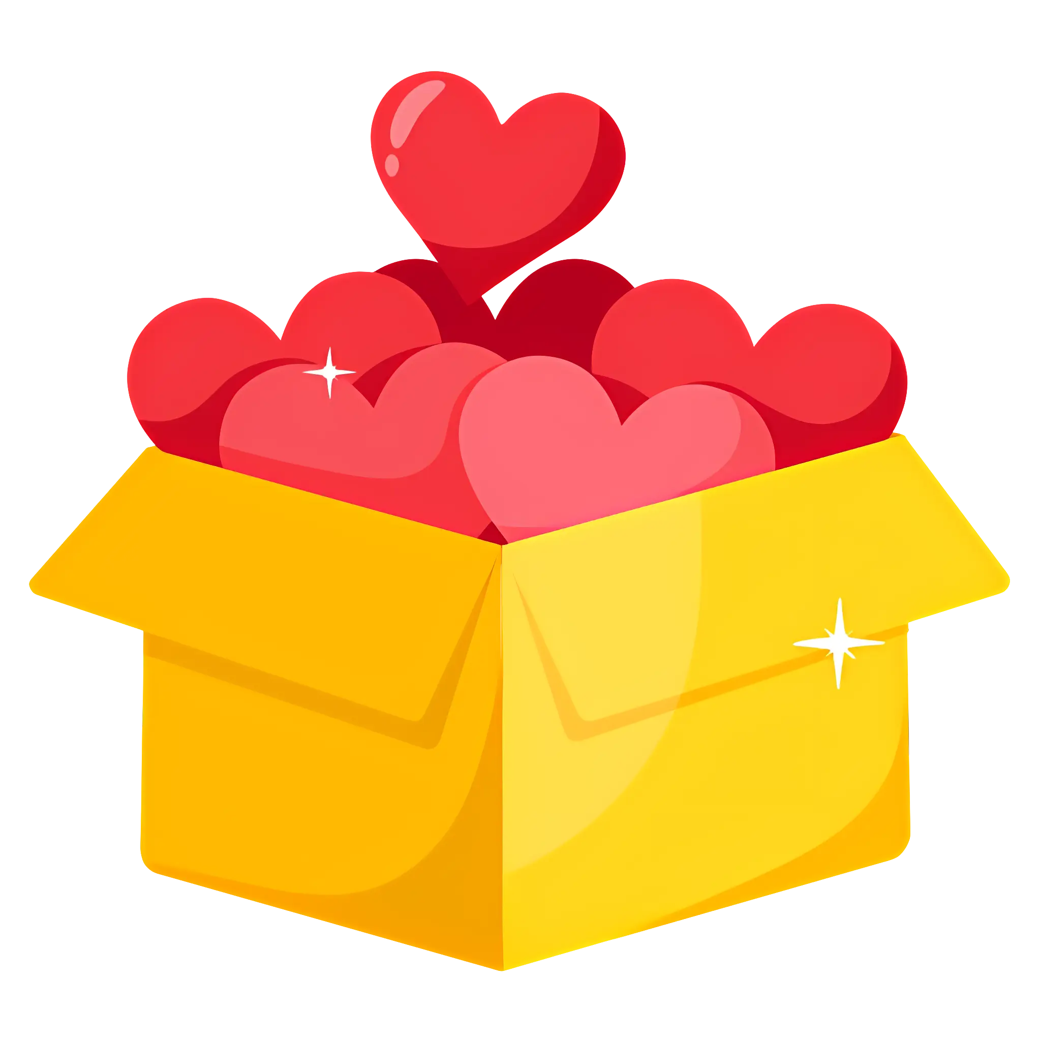 Yellow Box Filled with Hearts