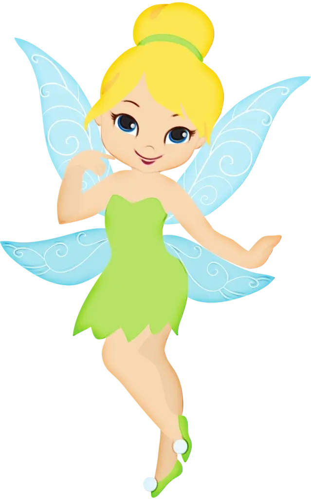 Blonde Fairy with Blue Sparkling Wings
