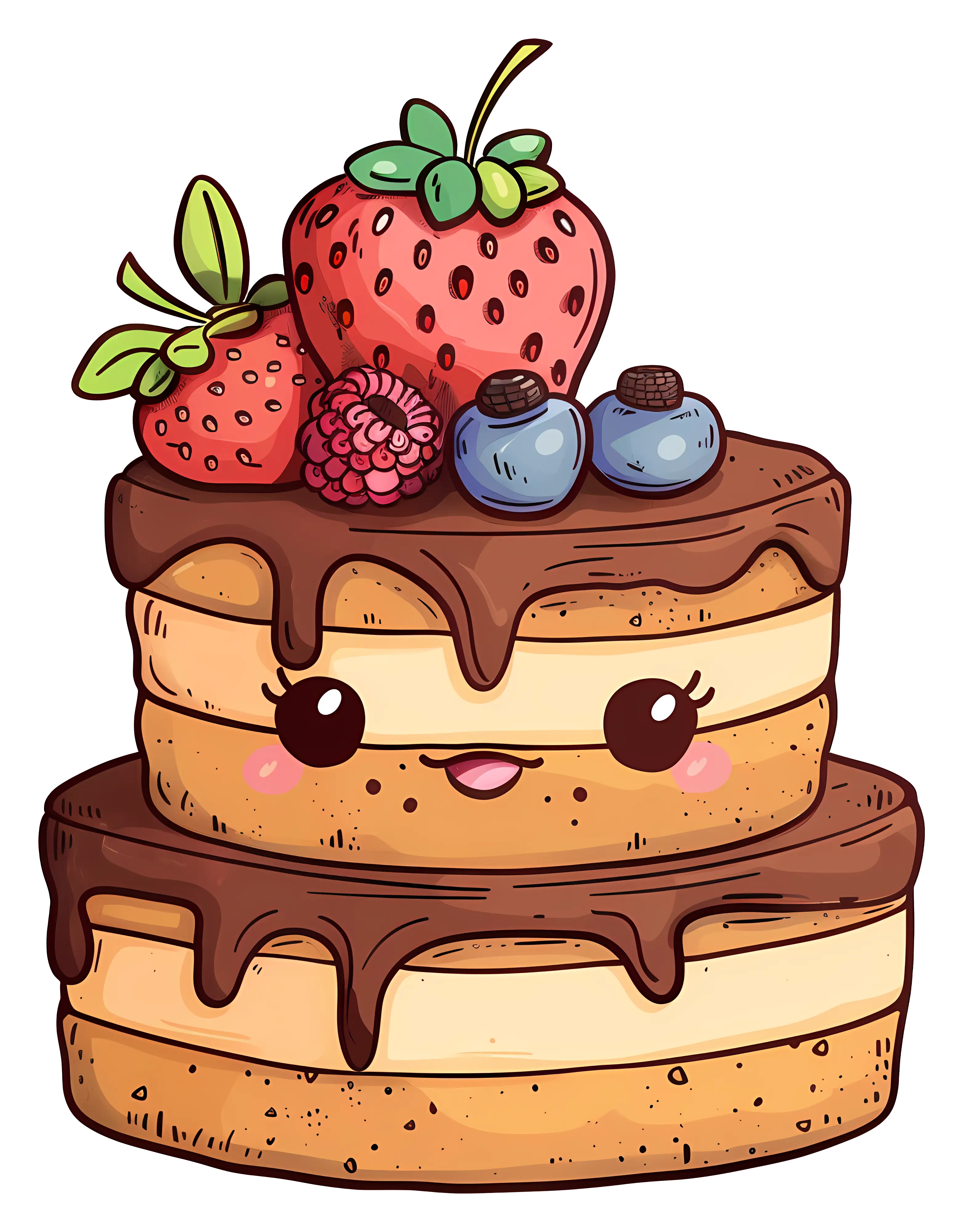 Cute Cake with Berries
