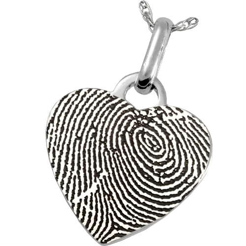 Heart-Shaped Pendant with Fingerprint Design