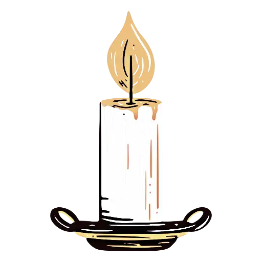 Burning Candle Illustration in Minimalist Style
