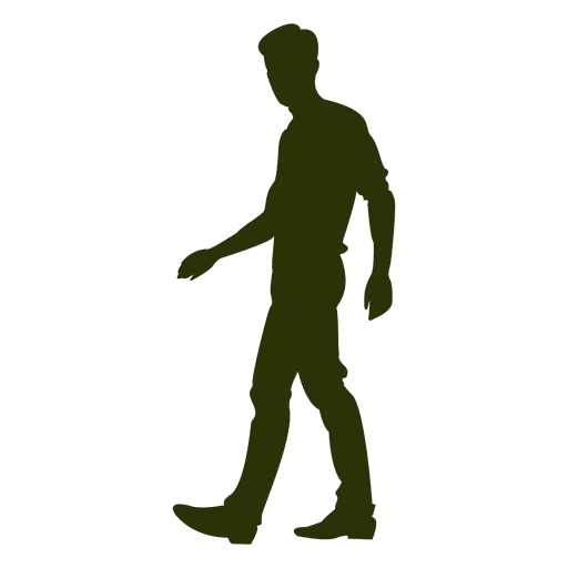 Silhouette of a Walking Man in Motion