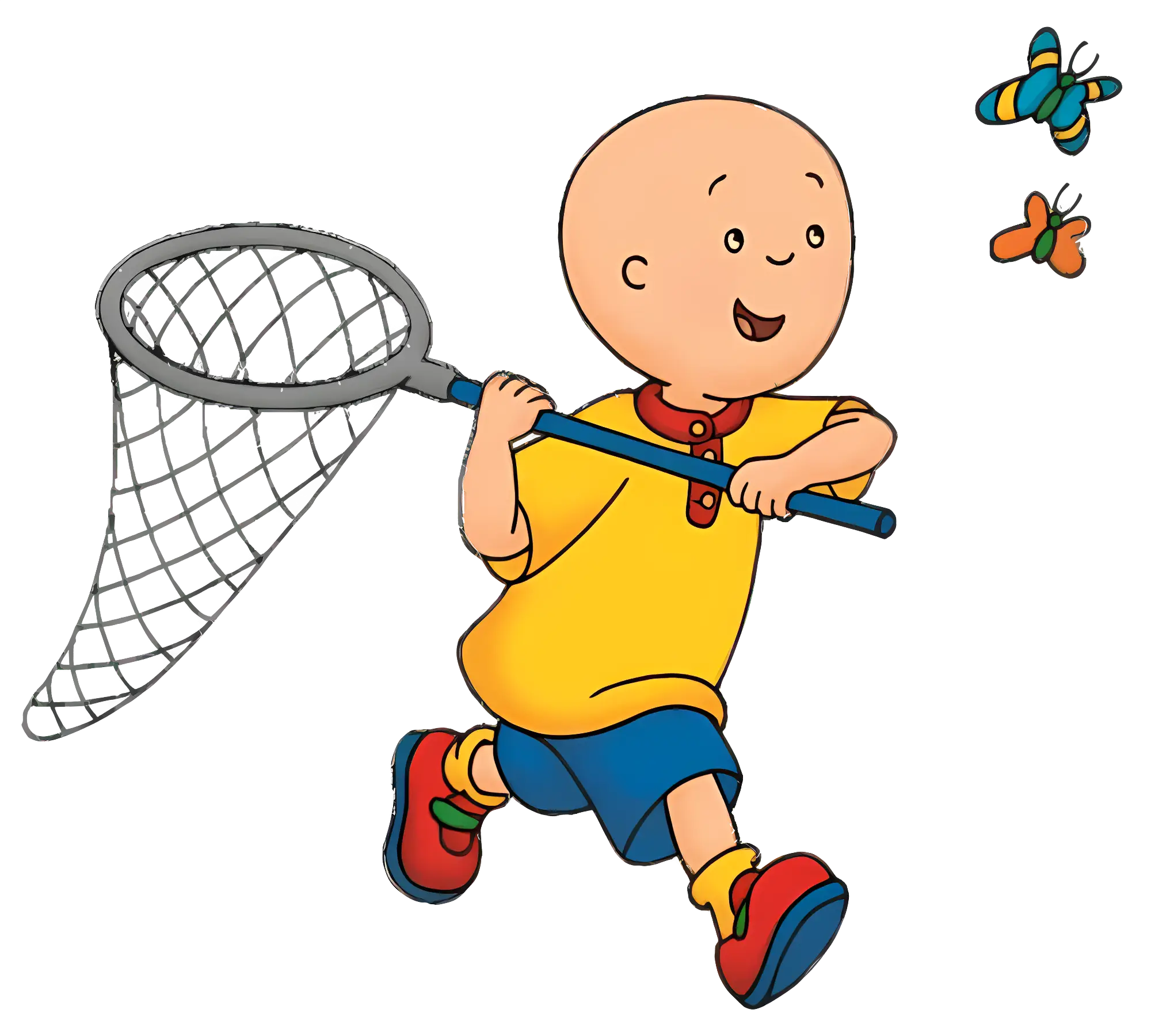 Child Running with Net Chasing Butterflies