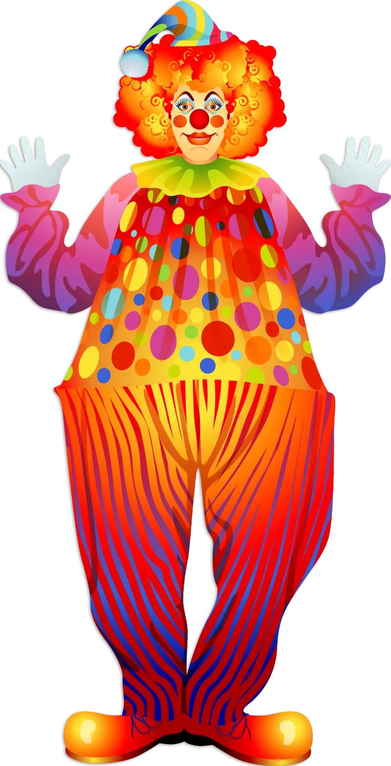 Colorful Cartoon Clown in Festive Costume