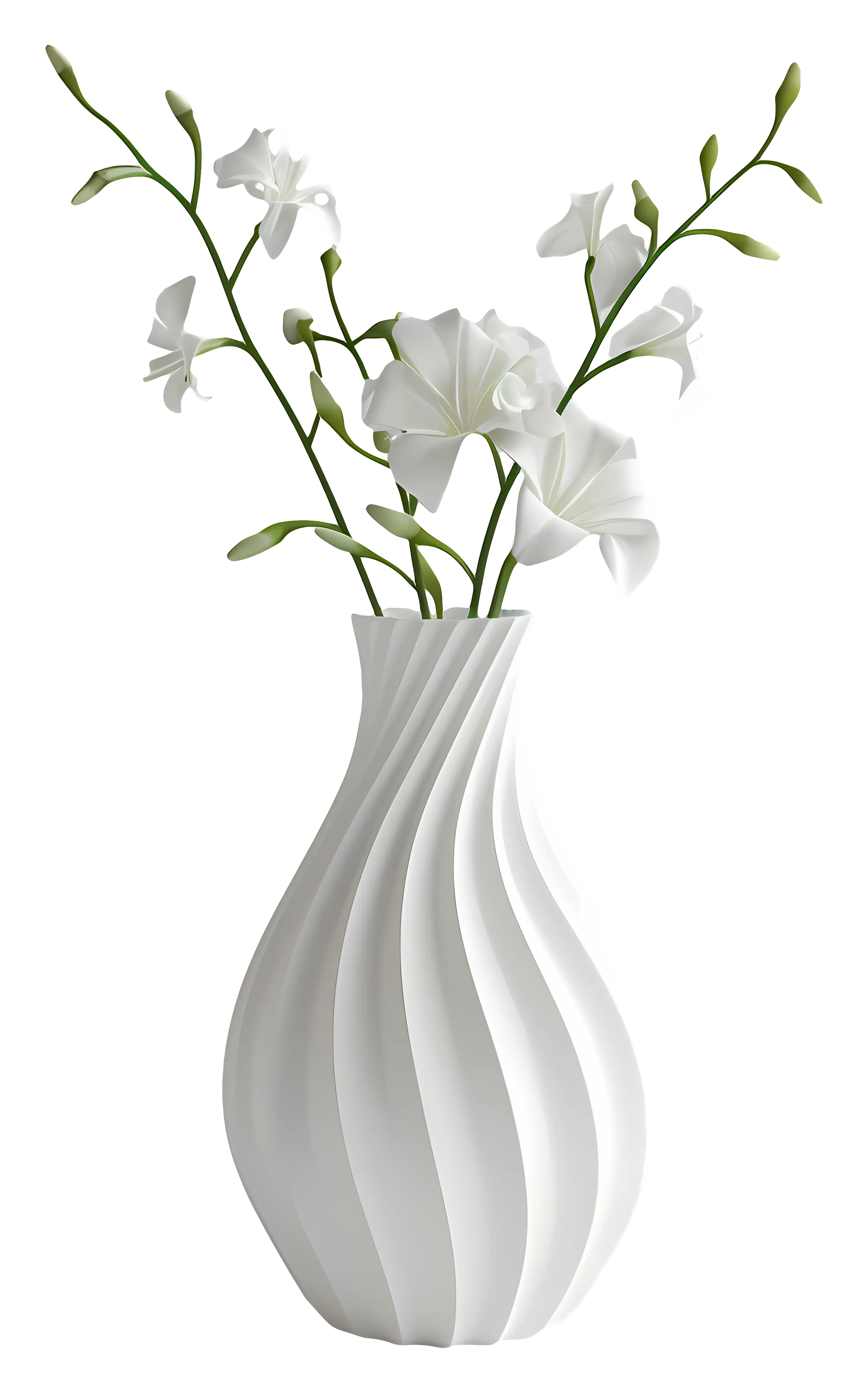 White Vase with Flowers for Home Decor