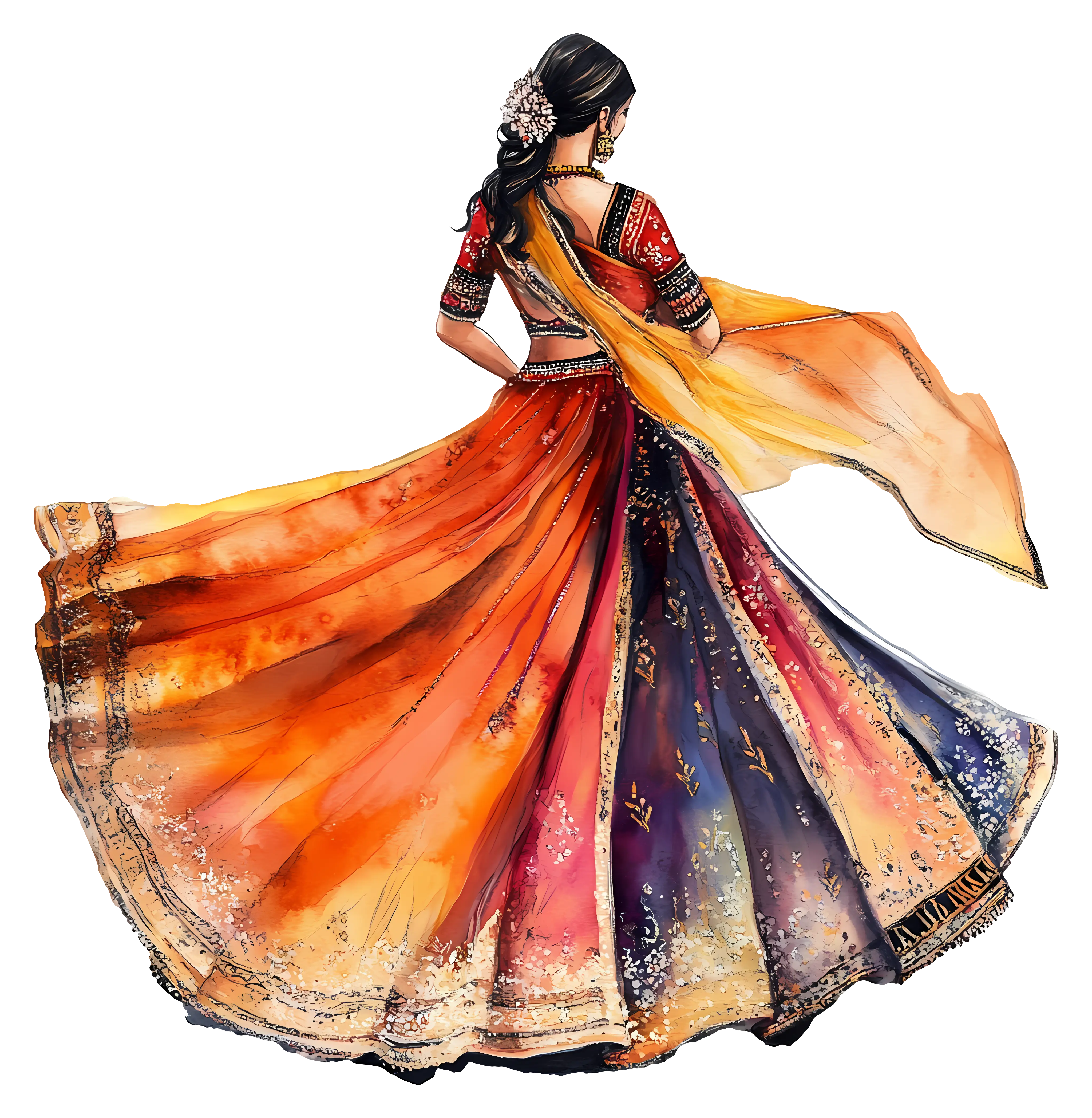 Woman in Colorful Dress