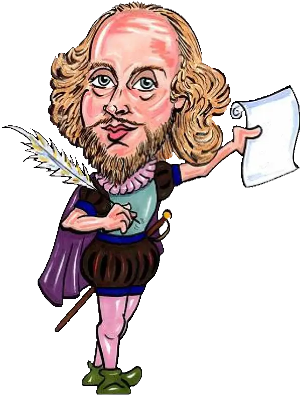 Cartoon Illustration of Shakespeare