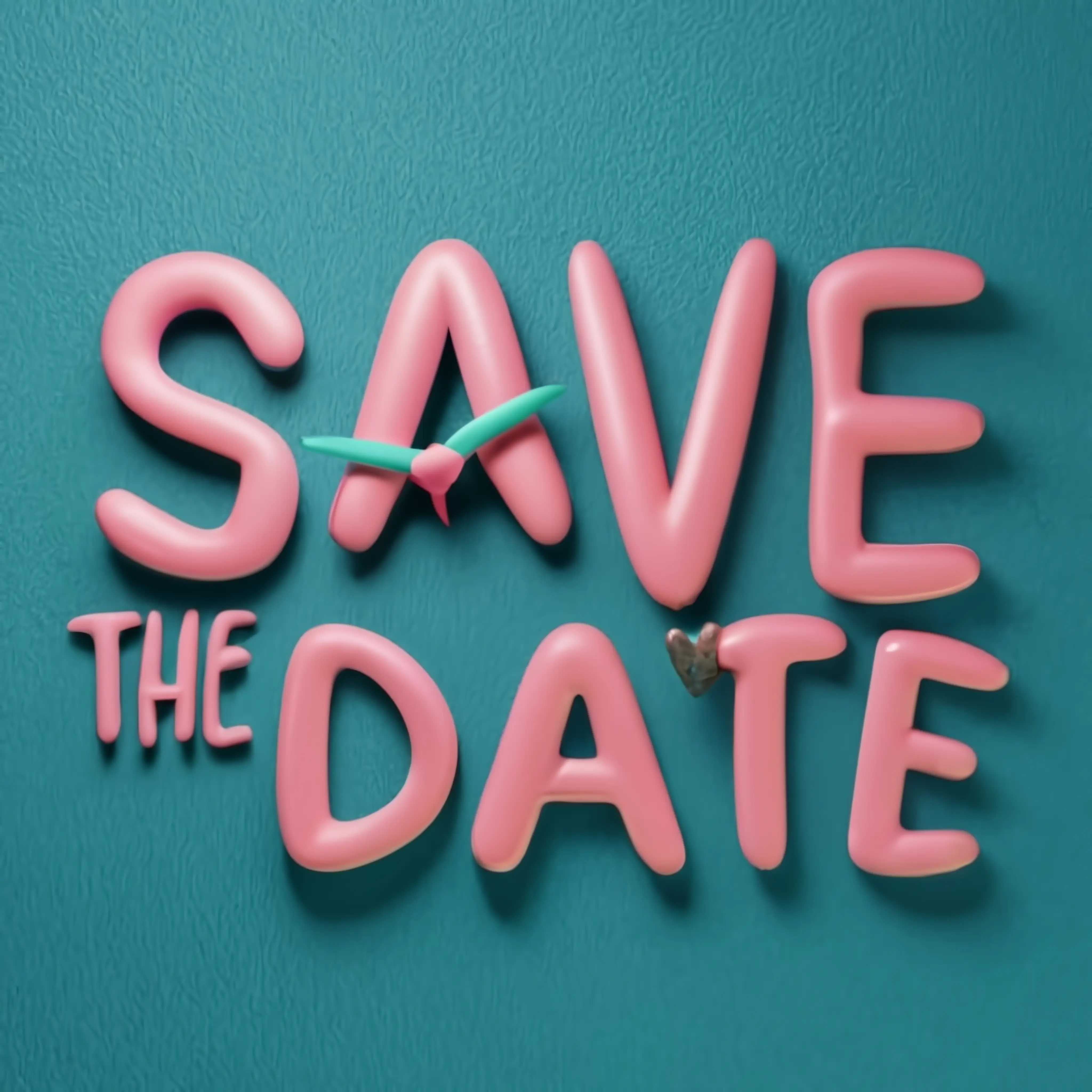 Save the Date Text in Pink