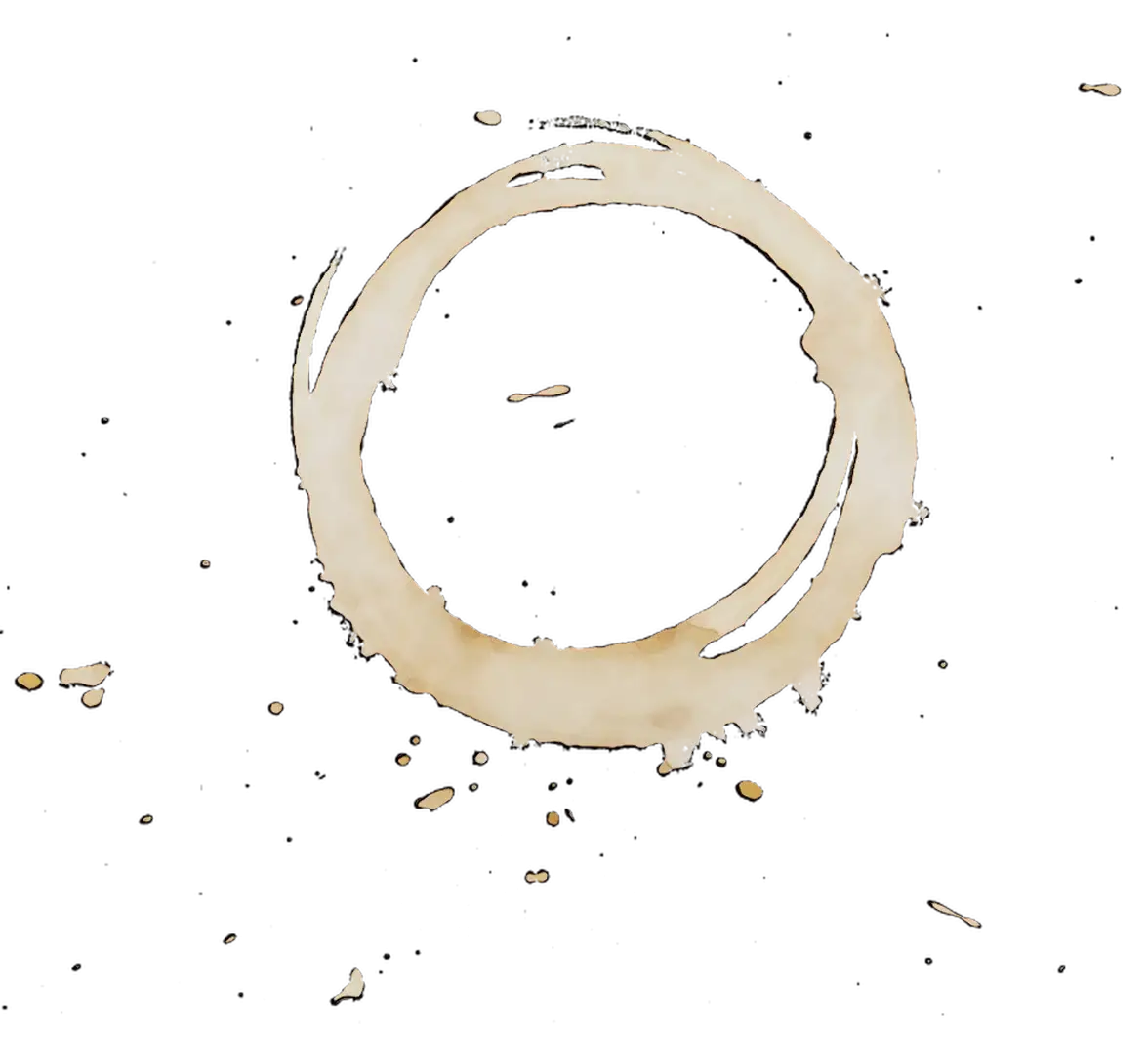 Coffee Stain Ring with Splashes