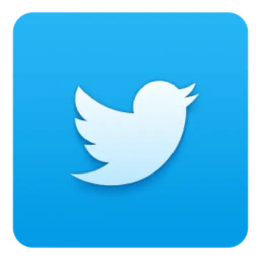 Twitter Logo in Blue Square