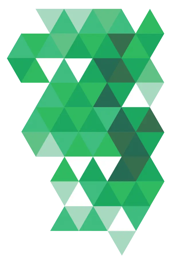 Abstract Art of Green Geometric Triangles