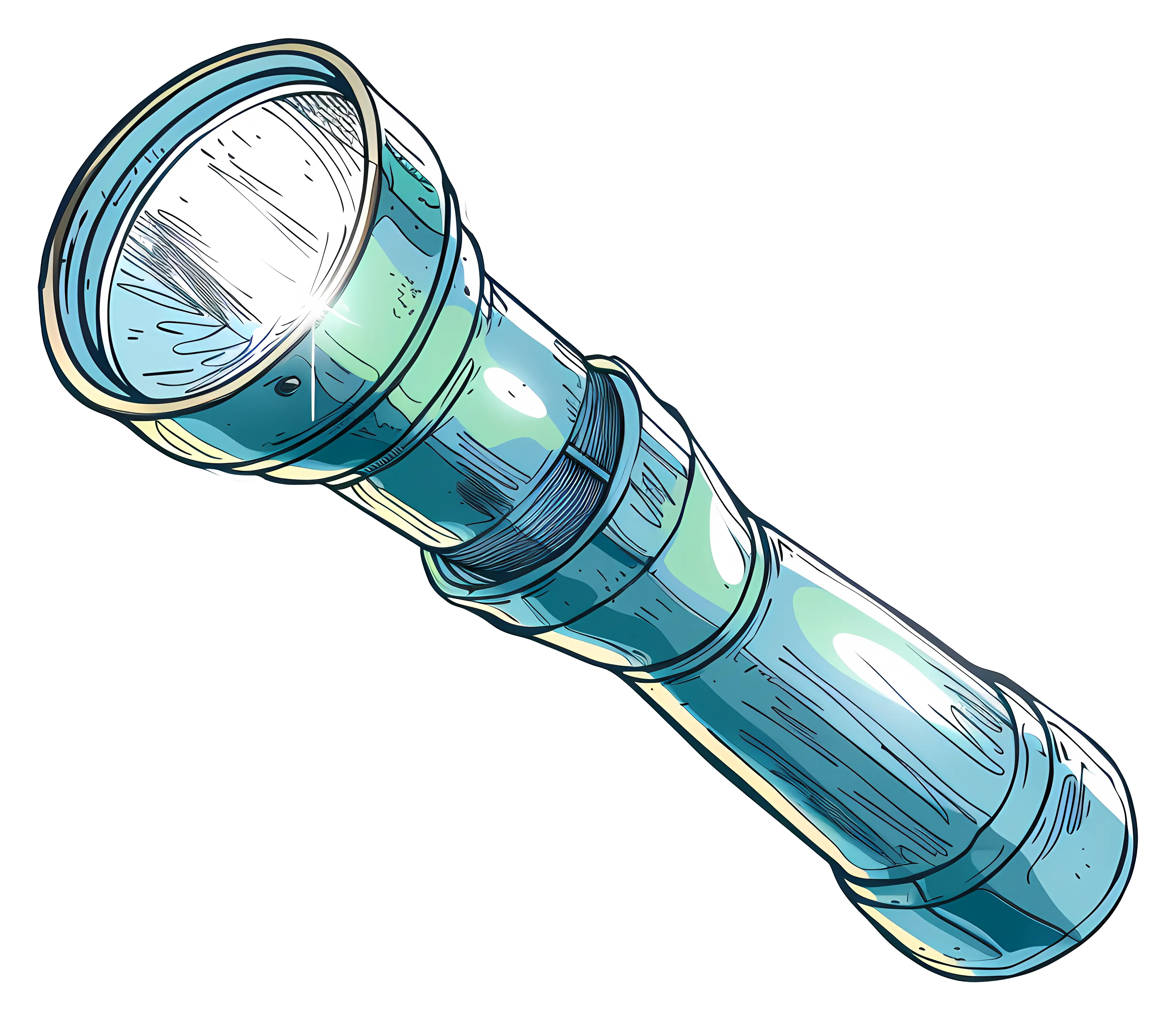 Metal Flashlight Illustration