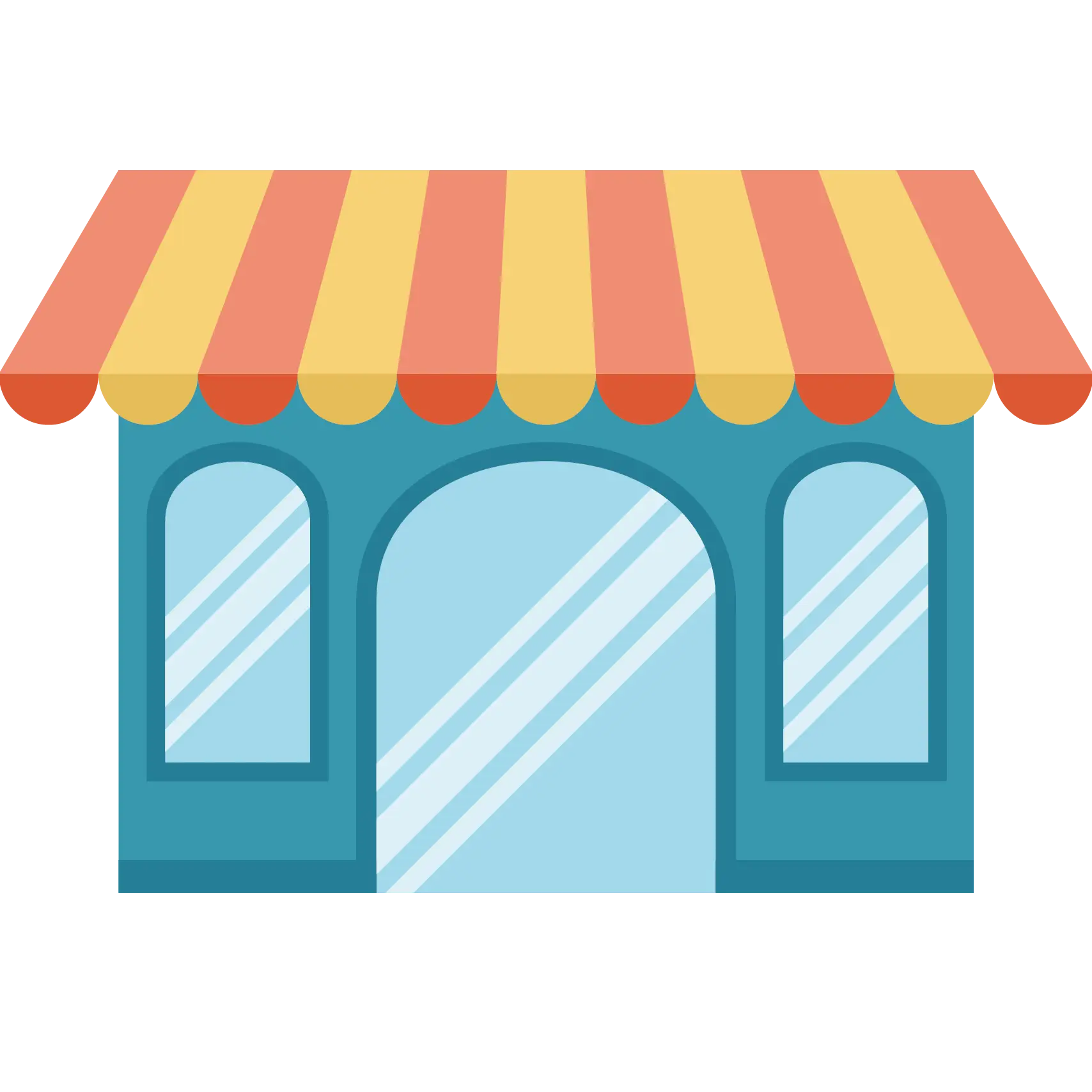 Cartoon Storefront with Yellow Awning