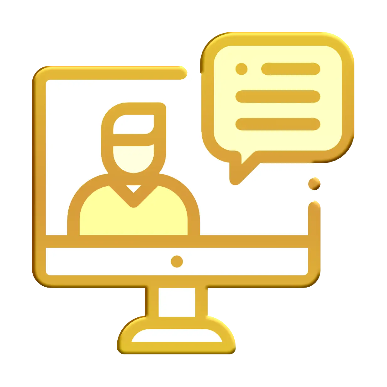 Yellow Online Communication Icon