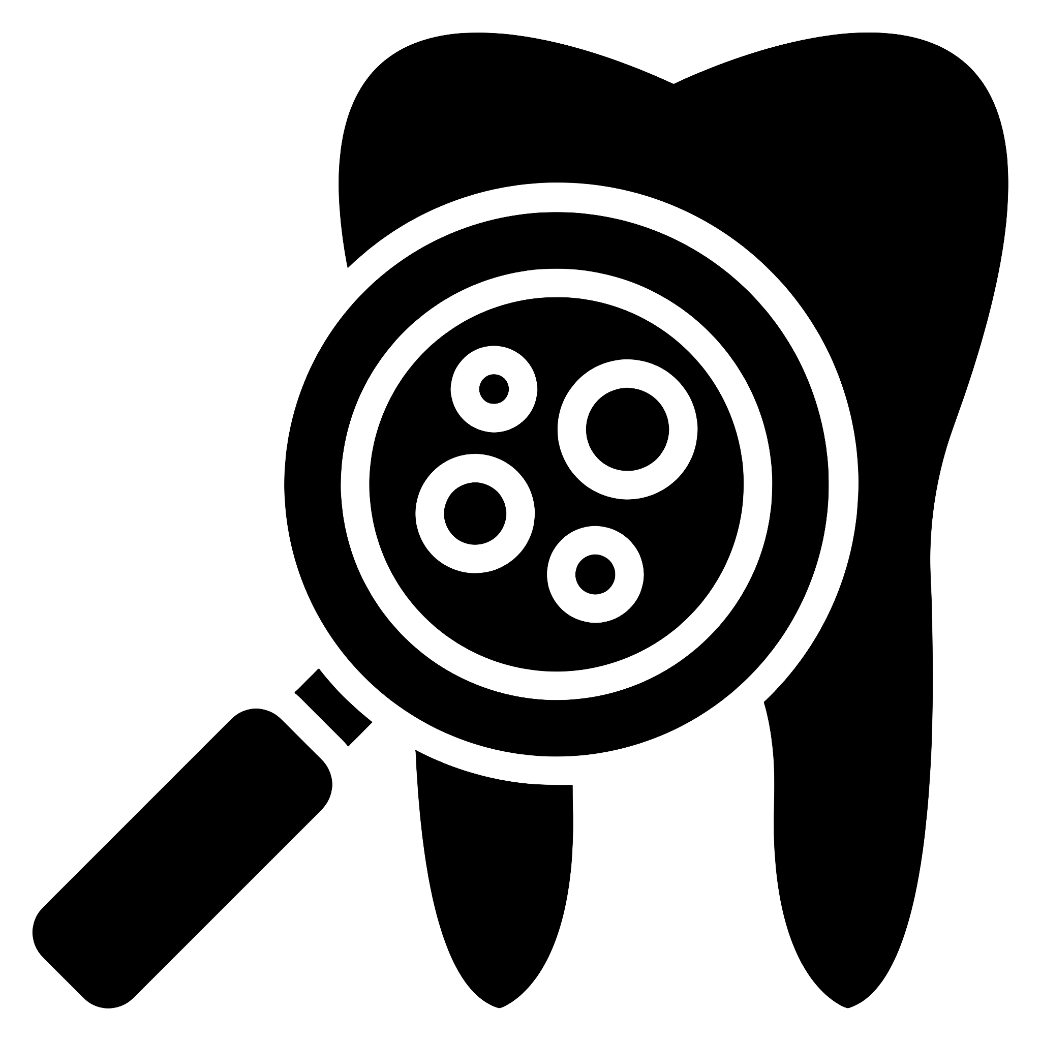 Dental Health Illustration with Magnified View