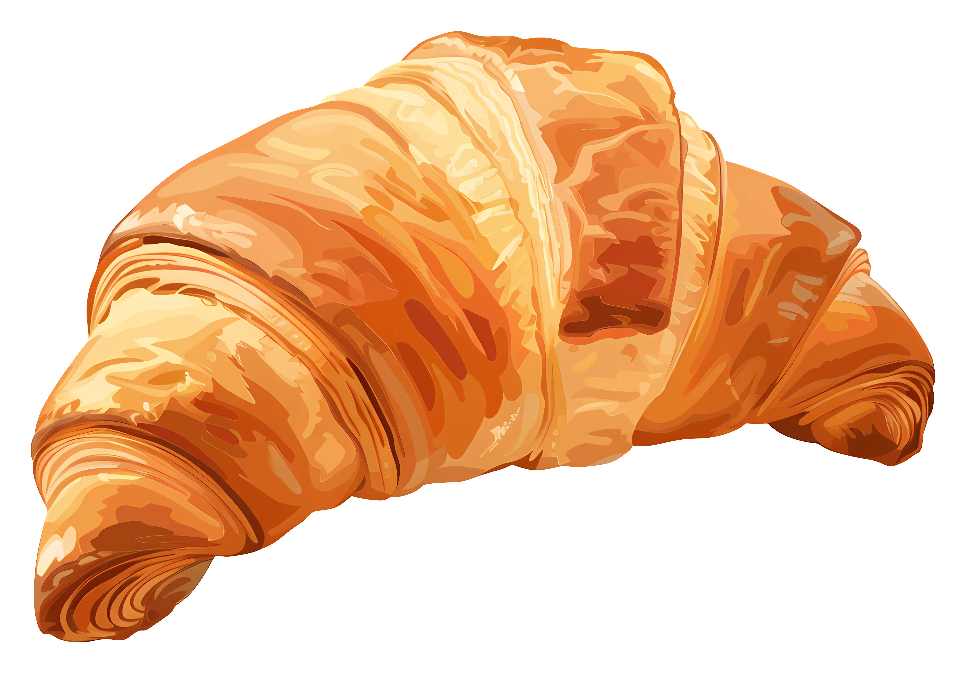 Golden Buttery Croissant Illustration